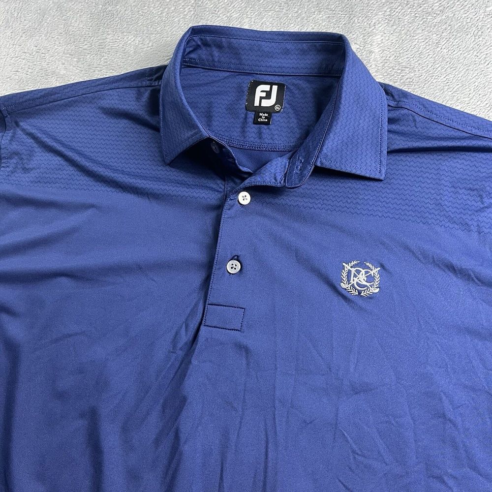 FootJoy FJ‎ Polo Shirt Mens XL Geometric Waves Print Performance Stretch Logo